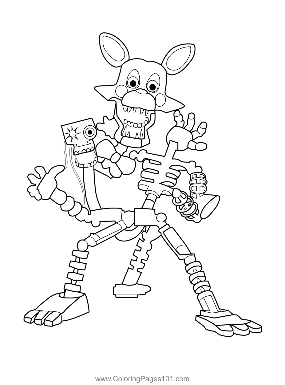 Mangle Fnaf Coloring Page For Kids Free Five Nights At Freddy S Printable Coloring Pages Online For Kids Coloringpages101 Com Coloring Pages For Kids