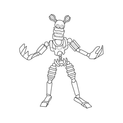 Nightmare Endo FNAF Free Coloring Page for Kids