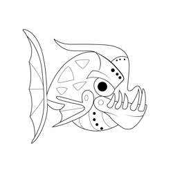 Piranha FNAF Free Coloring Page for Kids
