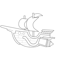 Pirate Ship FNAF Free Coloring Page for Kids