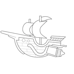 Pirate Ship FNAF Free Coloring Page for Kids
