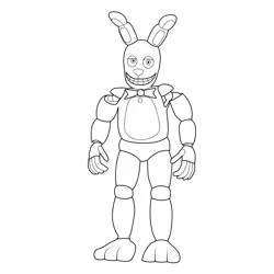 Spring Bonnie FNAF Free Coloring Page for Kids