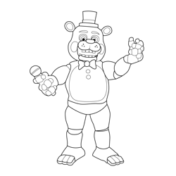 Toy Freddy FNAF Free Coloring Page for Kids