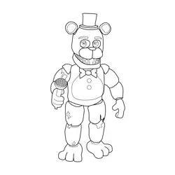 Withered Freddy FNAF Free Coloring Page for Kids