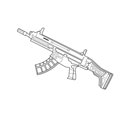 Assault Rifle Fortnite Free Coloring Page for Kids