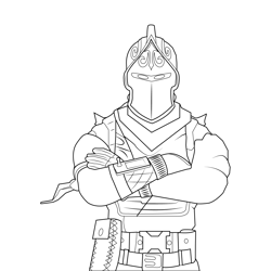 Black Knight Fortnite Free Coloring Page for Kids