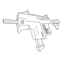 Burst SMG Fortnite Free Coloring Page for Kids