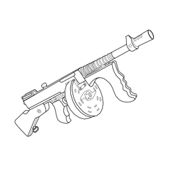 Drum Gun Fortnite Free Coloring Page for Kids