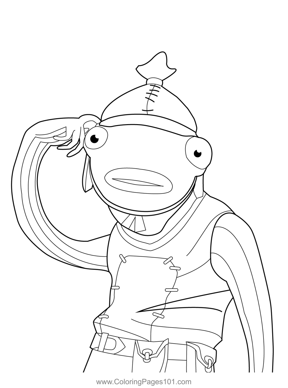 Fishstick Fortnite Coloring Page for Kids Free Fortnite