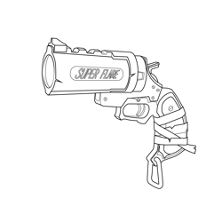 Flare Gun Fortnite Free Coloring Page for Kids