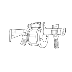 Grenade Launcher Fortnite Free Coloring Page for Kids