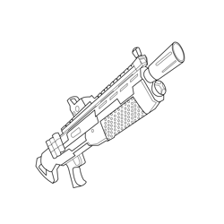 Heavy Shotgun Fortnite Free Coloring Page for Kids