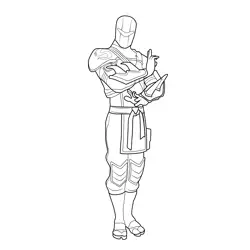 Hybride Fortnite Free Coloring Page for Kids