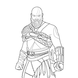 Kratos Fortnite Free Coloring Page for Kids
