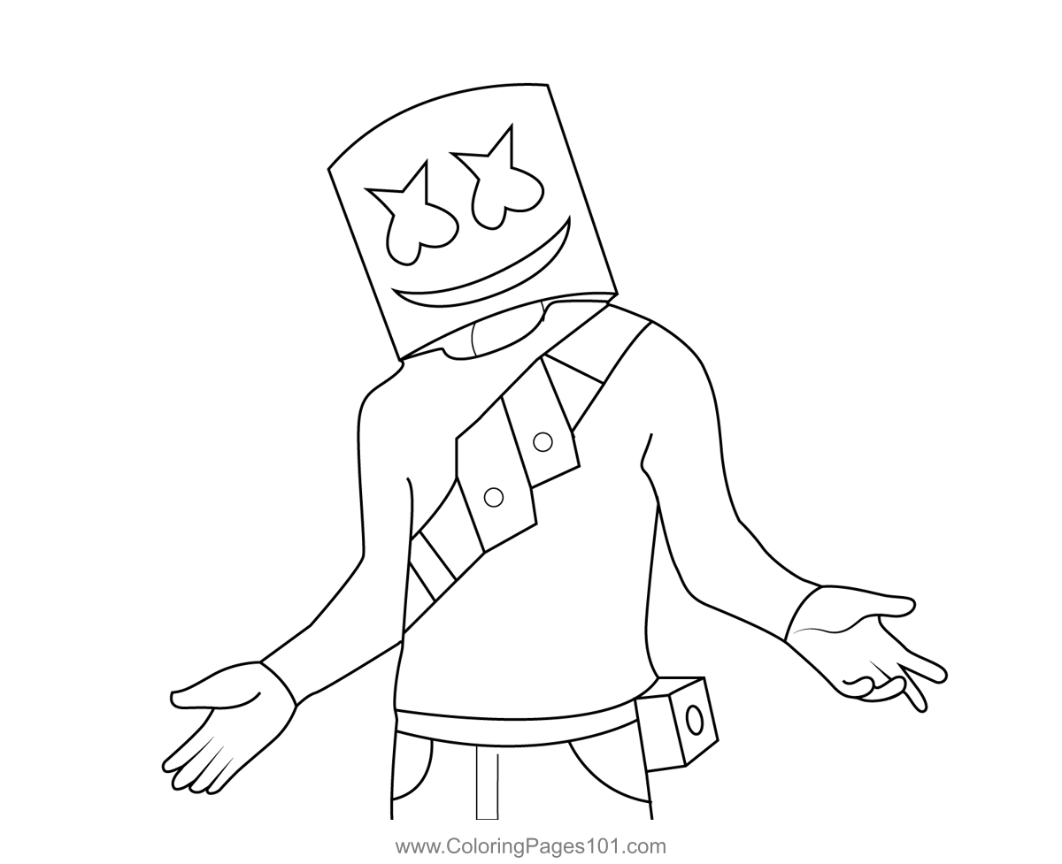 Marshmello Fortnite Coloring Page For Kids Free Fortnite Printable Coloring Pages Online For Kids Coloringpages101 Com Coloring Pages For Kids