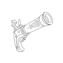 Pistola Flintlock Fortnite Free Coloring Page for Kids