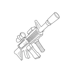 Scoped Assault Rifle Fortnite Free Coloring Page for Kids