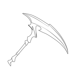 Skull Sickle Pickaxe Fortnite Free Coloring Page for Kids