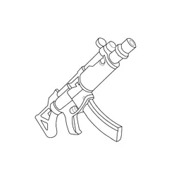 Submachine Gun Fortnite Free Coloring Page for Kids