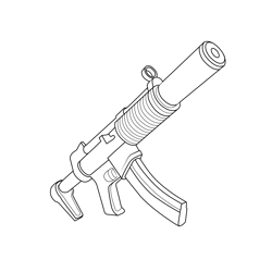 Suppressed SMG Fortnite Free Coloring Page for Kids