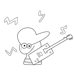 Lucky Boy Friday Night Funkin Free Coloring Page for Kids