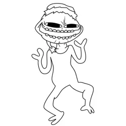 Monster Christmas Left Pose Friday Night Funkin Free Coloring Page for Kids