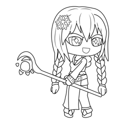 Winter Gacha Life Free Coloring Page for Kids