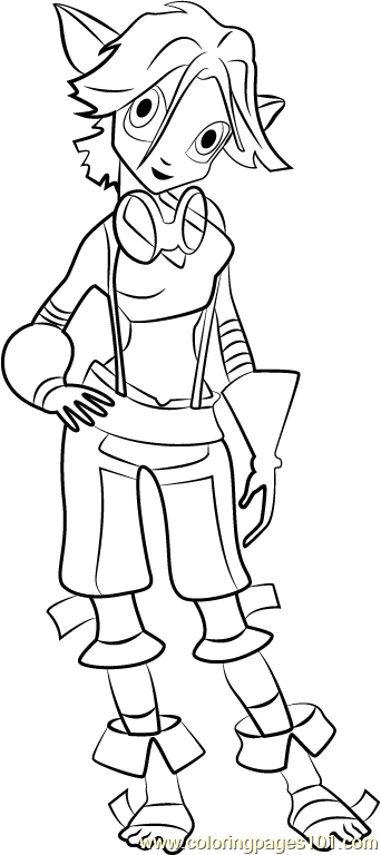 Keira Coloring Page for Kids - Free Jak and Daxter Printable Coloring