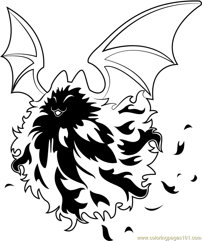 Batafire Coloring Page for Kids - Free Kirby Printable Coloring Pages