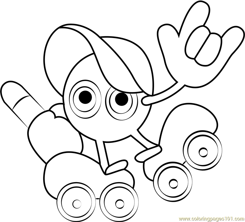 Paint Roller Coloring Page for Kids - Free Kirby Printable Coloring
