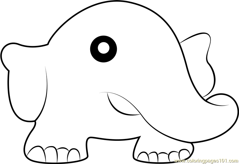 Phan Phan Coloring Page for Kids - Free Kirby Printable Coloring Pages