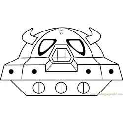 Space Oohroo Spaceship Free Coloring Page for Kids