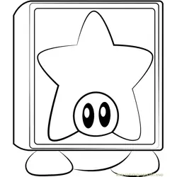 Star Block Waddle Dee Free Coloring Page for Kids