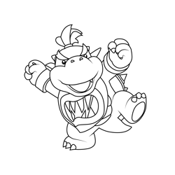 Prince Bowser Jr Koopalings Free Coloring Page for Kids