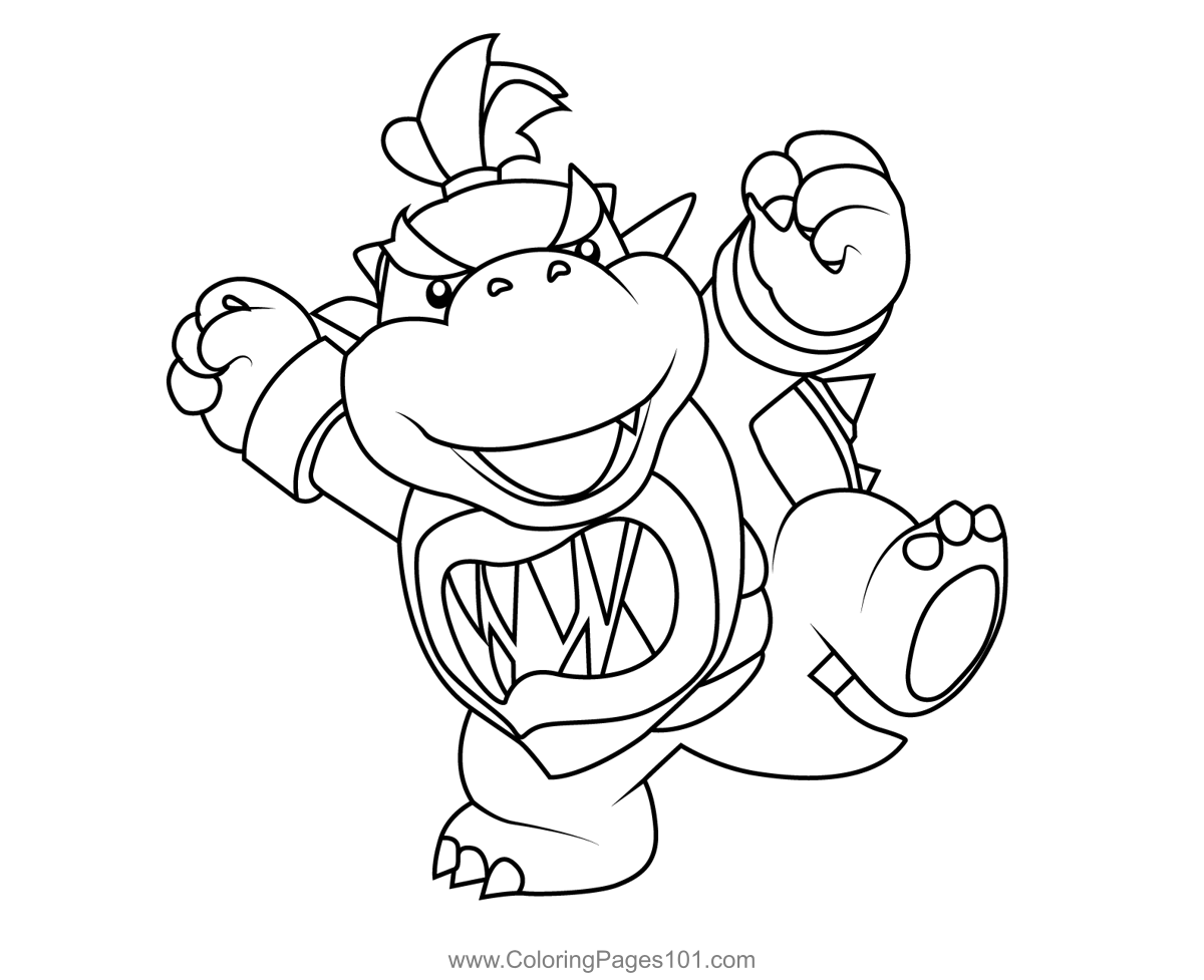 mario bros coloring pages bowser