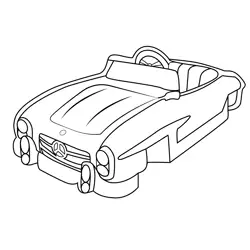 300 SL Roadster Mario Kart Free Coloring Page for Kids