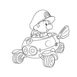 Baby Mario Mario Kart Free Coloring Page for Kids