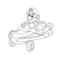 Blooper Diver Mario Kart Free Coloring Page for Kids