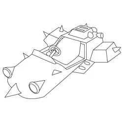 Cact X Mario Kart Free Coloring Page for Kids
