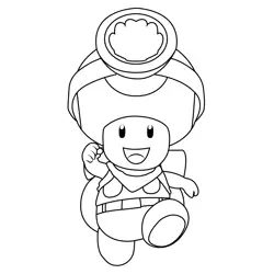 Captain Toad Mario Kart Free Coloring Page for Kids