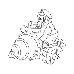Drill Master Mario Kart Free Coloring Page for Kids