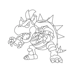 Dry Bowser Mario Kart Free Coloring Page for Kids