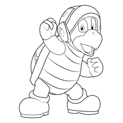 Fire Bro Mario Kart Free Coloring Page for Kids