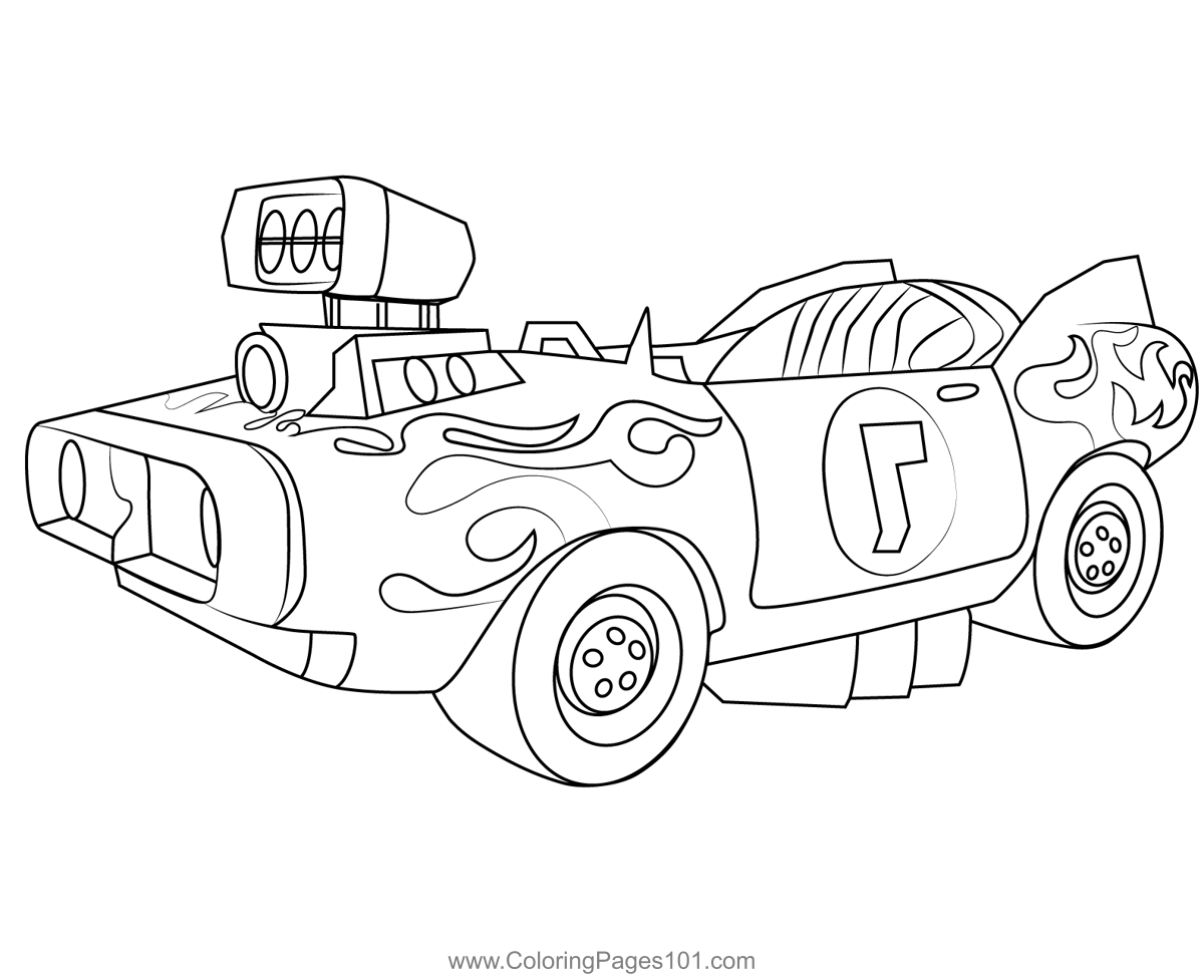 Flame Flyer Mario Kart Coloring Page for Kids - Free Mario Kart