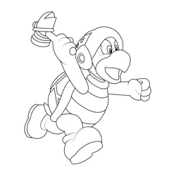 Hammer Bro Mario Kart Free Coloring Page for Kids