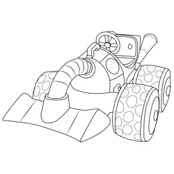 Ice blue Poltergust Mario Kart Free Coloring Page for Kids