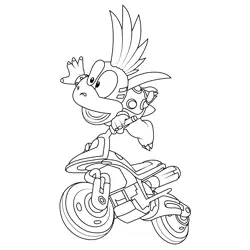 Lemmy Koopa Mario Kart Free Coloring Page for Kids