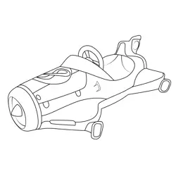 Mach 8 Mario Kart Free Coloring Page for Kids