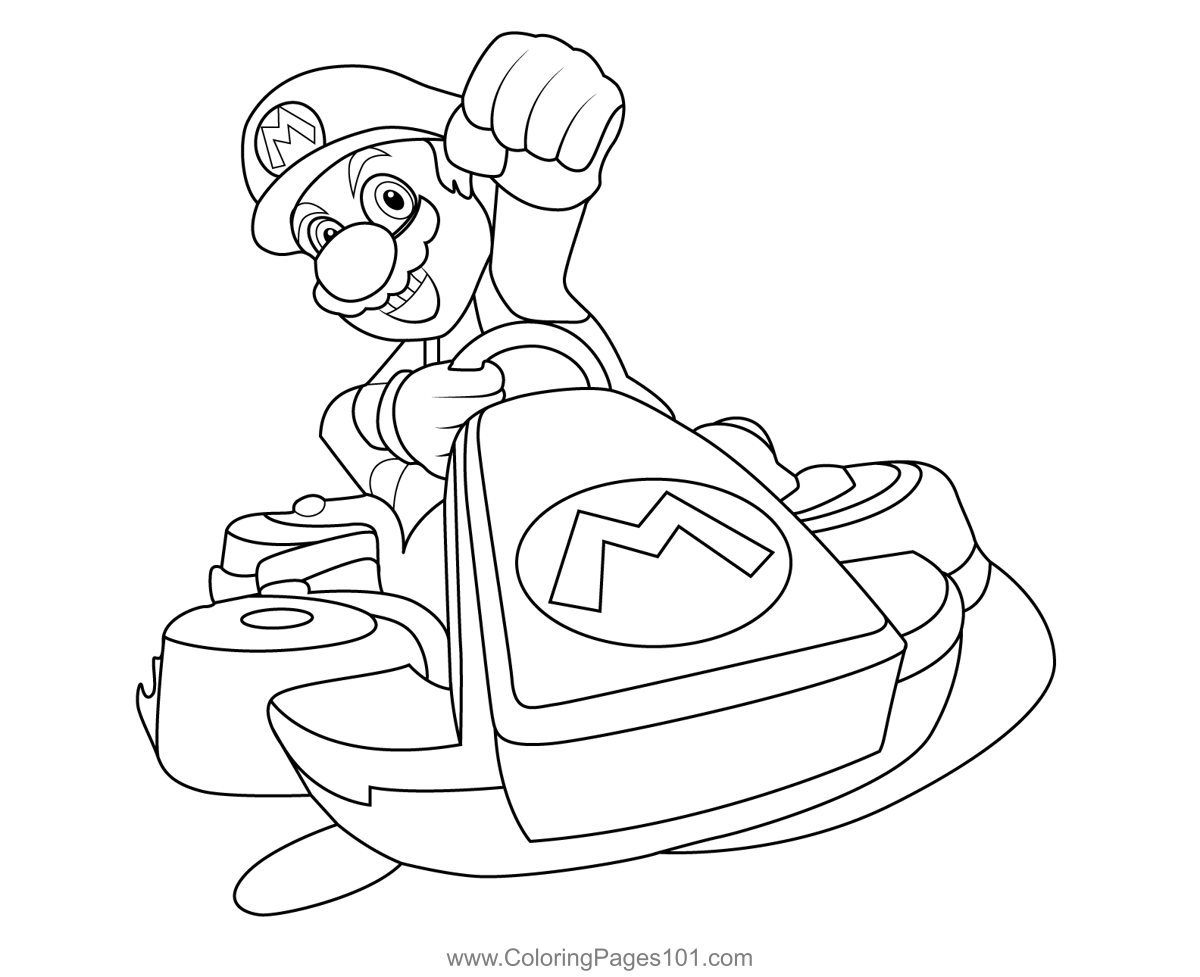 Mario Kart Coloring Pages Mario Mario Kart Coloring Pages Mario