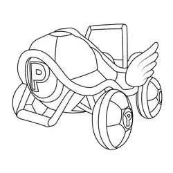 Para Wing Mario Kart Free Coloring Page for Kids